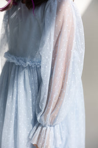 Rochiță plasă buline - blue